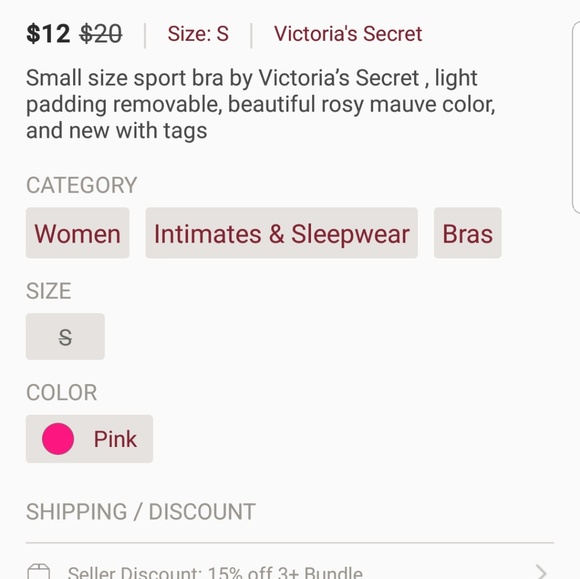 Victoria Secret Sports Bra - Picture 4 of 4